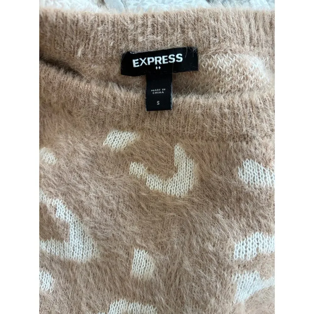 Express Leopard Animal Print Soft Sweater Pullover Small